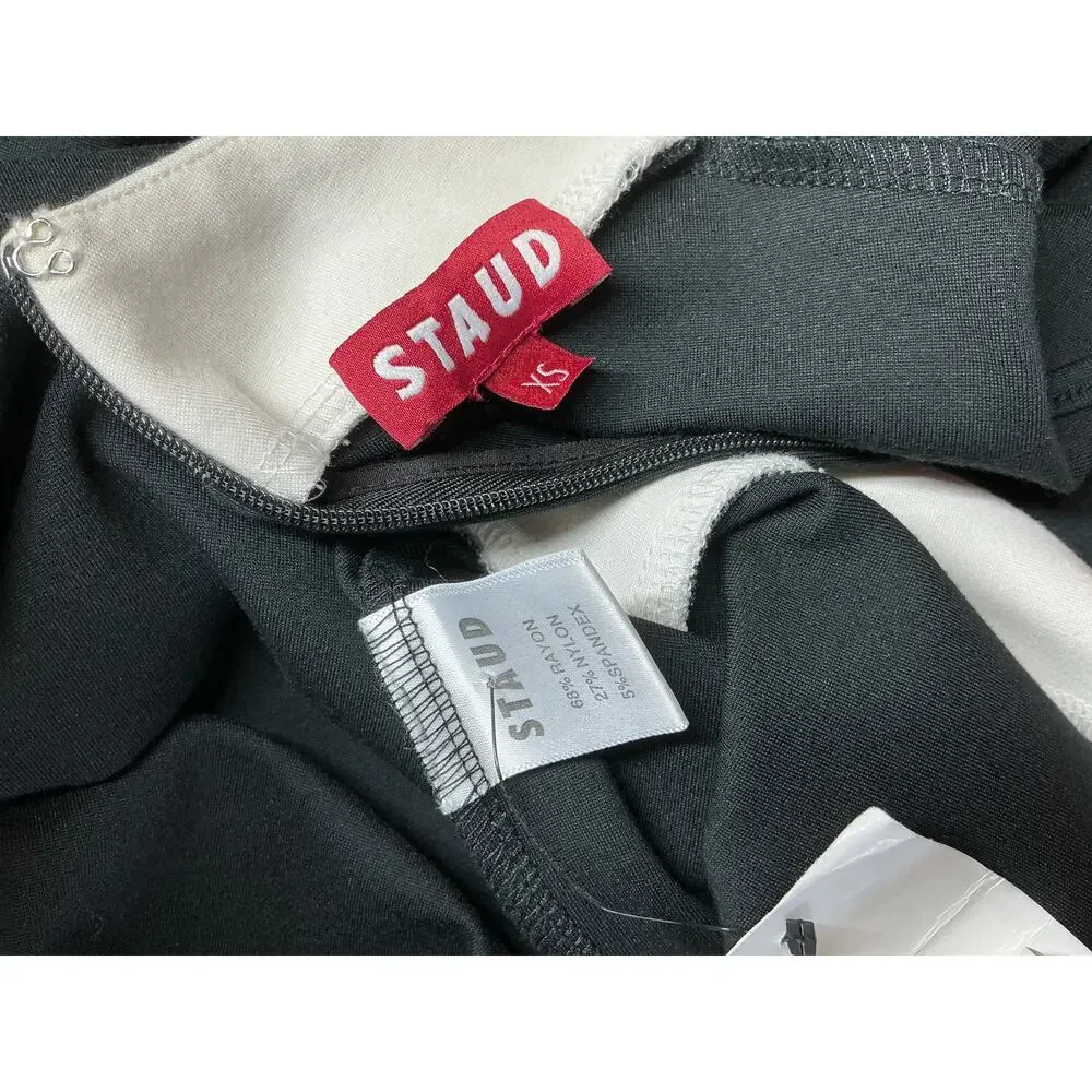 STAUD Black and White Sleeveless Maxi Dress - Picture 4 of 6
